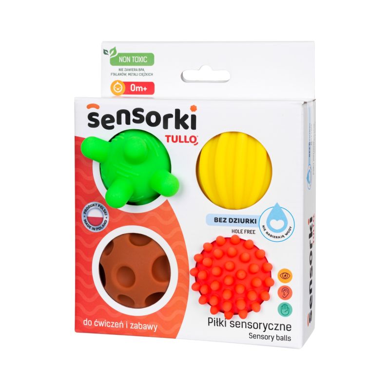 Piłki Sensorki Tullo - 4 piłeczki bez dziurek