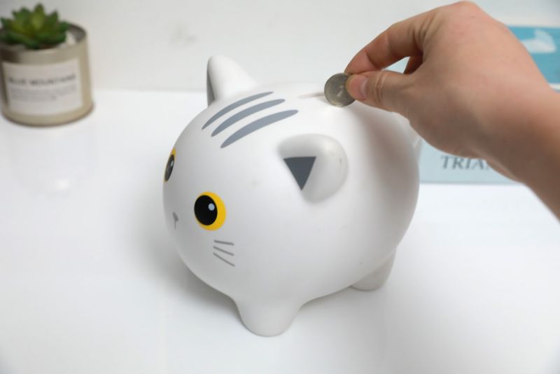 i-total Duża skarbonka Biały Kot