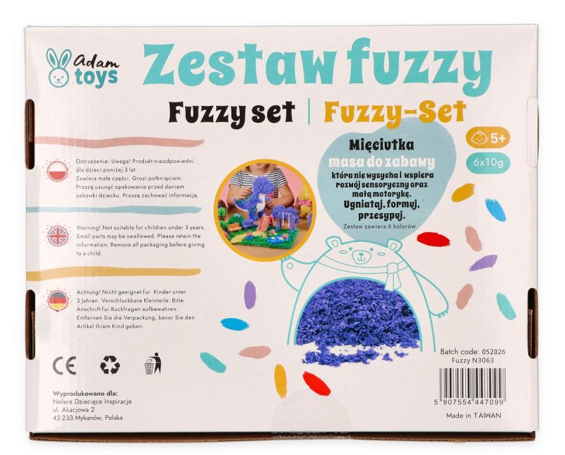 Zestaw Fuzzy masa sesoryczna Adam Toys - bezpieczeństwo produktu