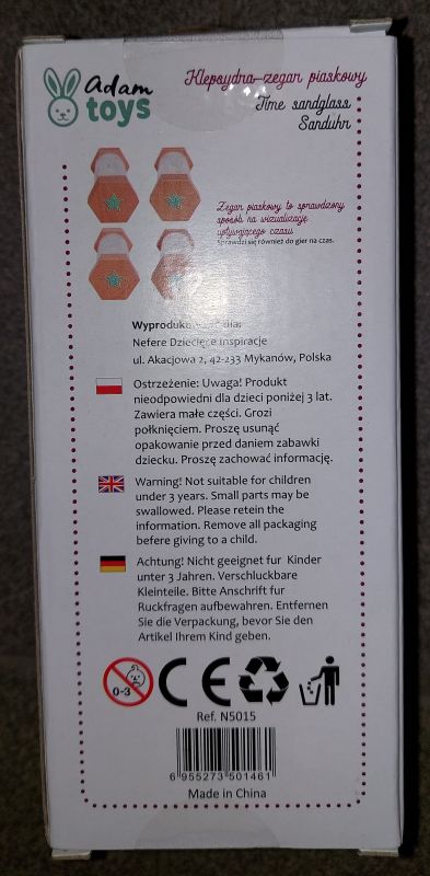Zegar piaskowy - bezpieczeństwo produktu