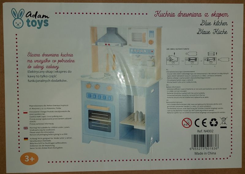 Kuchnia drewniana interaktywna z okapem - bezpieczeństwo produktu