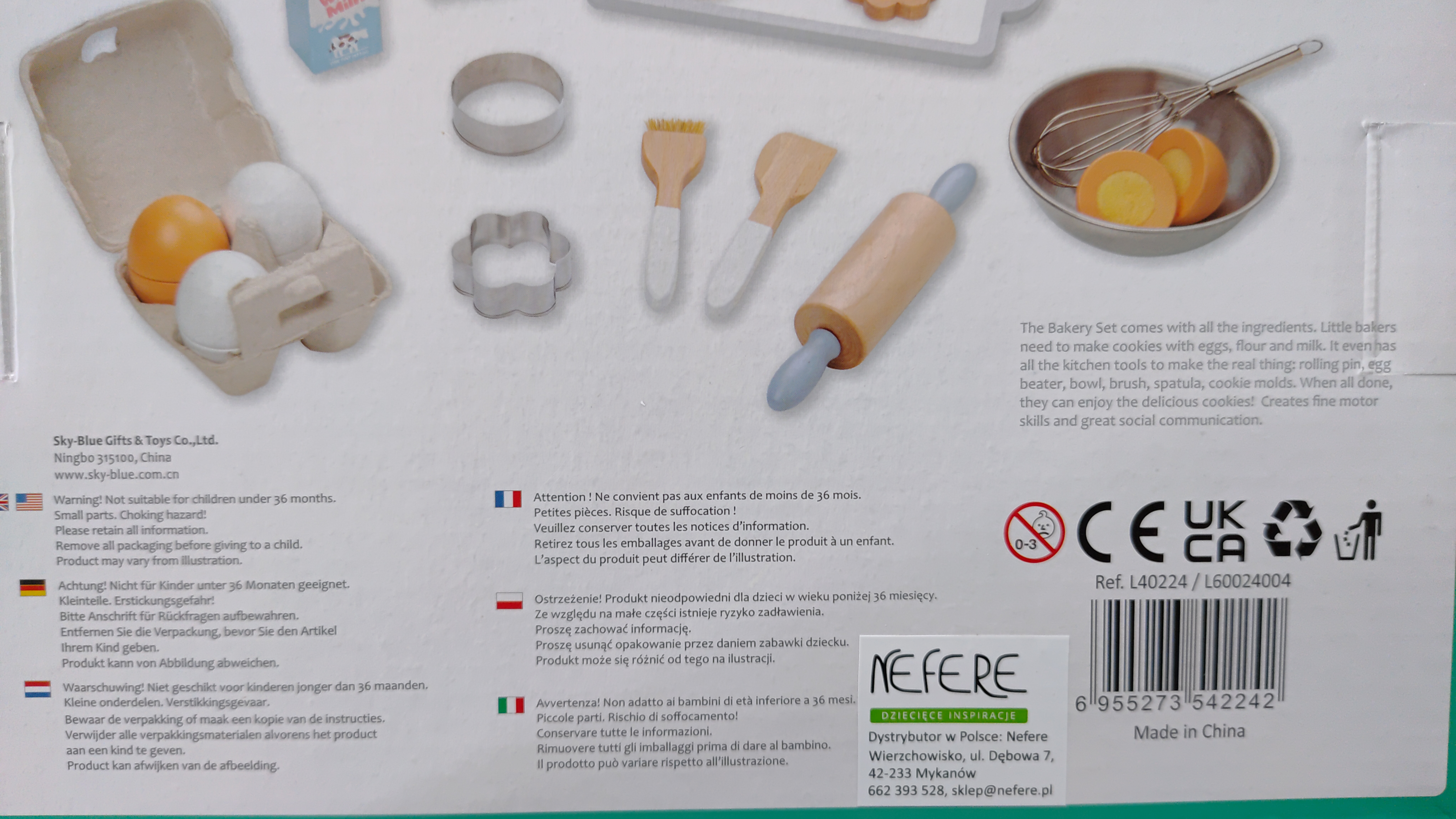 Nauka pieczenia - zestaw dla dzieci - bezpieczeństwo produktu