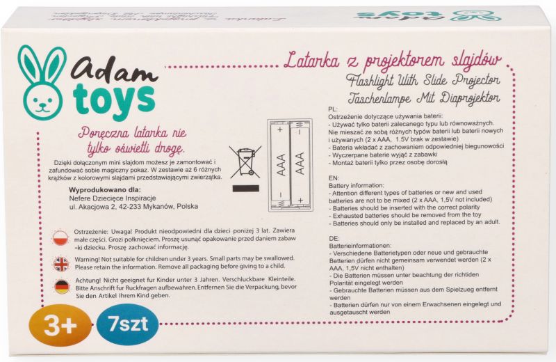 Latarka z projektorem slajdów - bezpieczeństwo produktu
