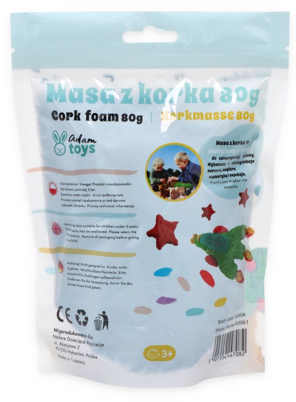 Sensoryczna masa korkowa Adam Toys różne kolory - bezpieczeństwo produktu