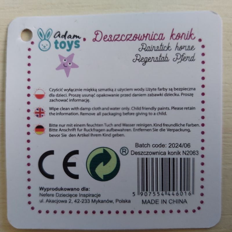 Deszczownica Adam Toys z konikiem - bezpieczeństwo produktu