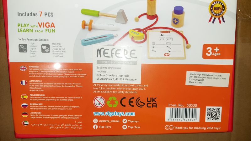 Walizka lekarska - zestaw małego doktora - bezpieczeństwo produktu