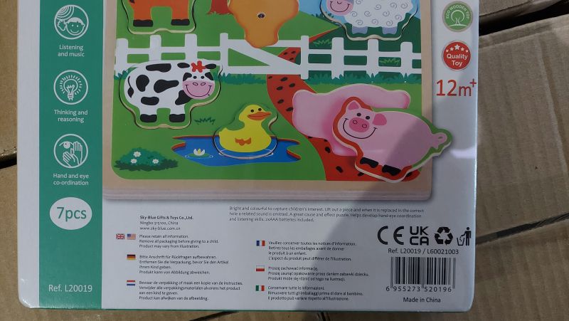 Puzzle dźwiękowe - zwierzęta z farmy - bezpieczeństwo produktu