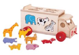 Bigjigs Ciężarówka Sorter Autobus Zwierzaki