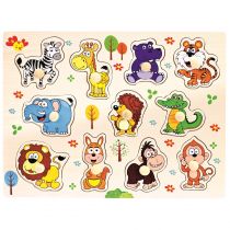 Puzzle drewniane z uchwytami zwierzaki