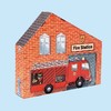 Zabawka kartonowa - Remiza strażacka do składania