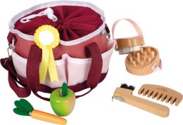 Zestaw do pielęgnacji hobby horse w czerwonej torbie