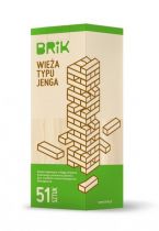 BRIK Drewniana wieża 51 klocków - gra zręcznościowa