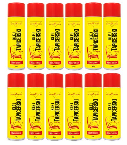 Zestaw 12 szt. Spray-Kon Klej Tapicerski w sprayu 500 ml