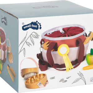 Zestaw do pielęgnacji hobby horse w czerwonej torbie