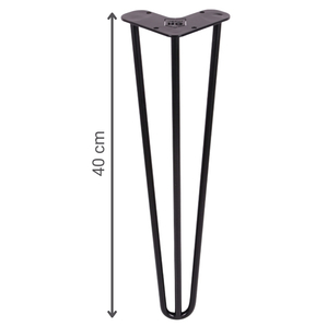 Metalowa noga loftowa do stołu czarna TL40 cm