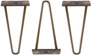 Komplet 3x noga metalowa DP40 cm Stare Złoto