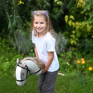 Konik na patyku Hobby Horse Siwek Premium