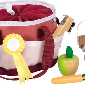Zestaw do pielęgnacji hobby horse w czerwonej torbie
