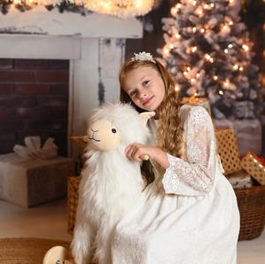 Alpaka na biegunach z kołami