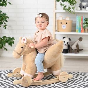 Bujaczek Pegaz Beżowy z fotelikiem i kołami