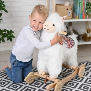 Alpaka na biegunach z kołami