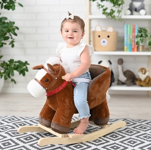 Konik na biegunach z fotelikiem i kołami