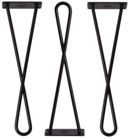 Komplet 3x Noga kręcona metalowa DX40 cm czarna
