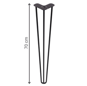Metalowa noga hairpin do mebli czarna TL70 cm